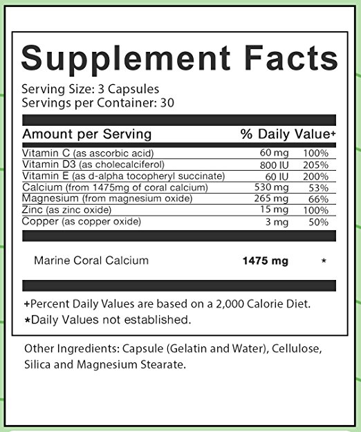 Coral Calcium Daily 1475mg 90 Capsules Original Marine Grade Okinawan