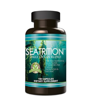 Seatrition Pure Seaweed 12 Whole Sea Plants For Immune Thyroid Support 550mg 180 Veg Capsules Vegan Friendly
