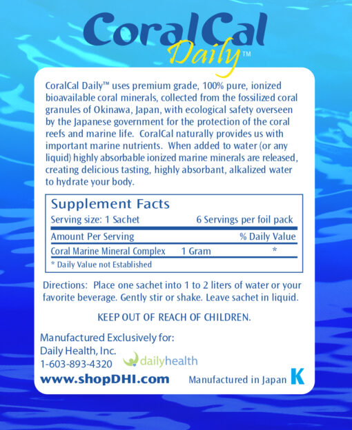 coralcal daily marine minerals calcium sachets 1gm supplement facts daily health