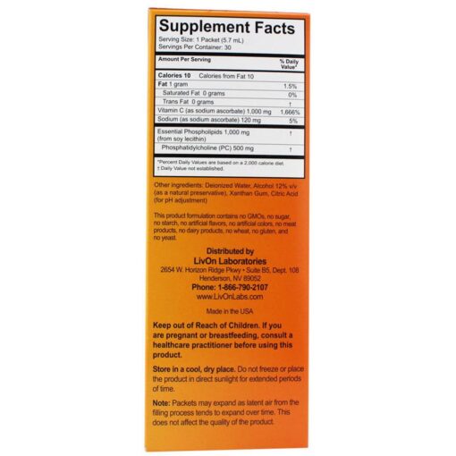 lypo-spheric vitamin c supplement facts 1000mg