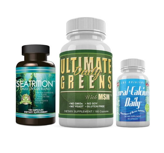 Alkalizing Kit Immune Support – Seatrition, Coral Calcium Daily, Ultimate Daily Greens – Alkalize Kit 2 months Supply of each alkaline product
